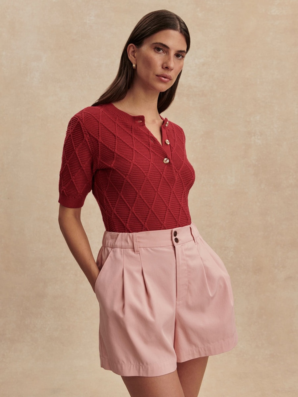 Varley Tansy Woven Short 3” in Mellow Rose
